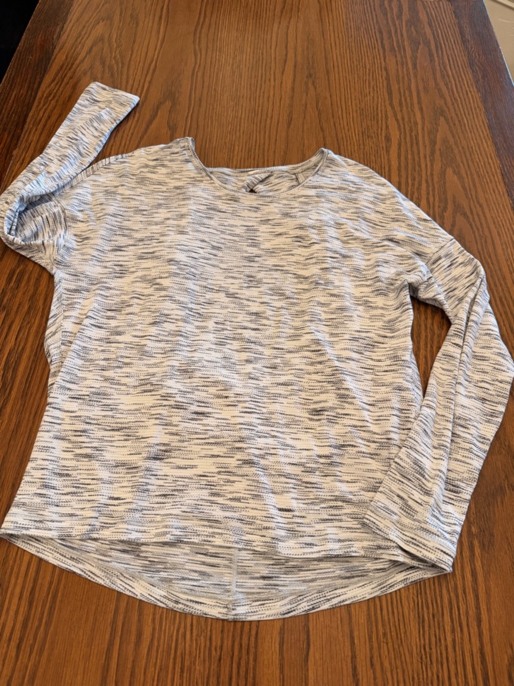 Lululemon white + grey long sleeve top with open back